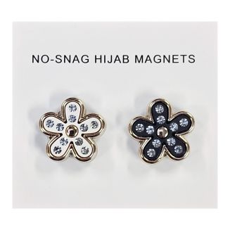 Fako Bijoux® - 2x Magnetische Broche - Hoofddoek Magneet - Sjaal - Hijab - Abaya - 17mm - 2 Stuks - Strass Flower