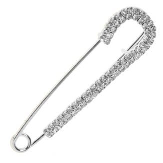 Fako Bijoux® - Sierspeld / Sjaalspeld - Kristal Strip - 76mm - Zilverkleurig