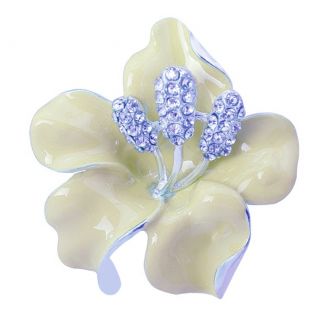 Fako Bijoux® - Broche - Orchidee - 47x50mm - Crème
