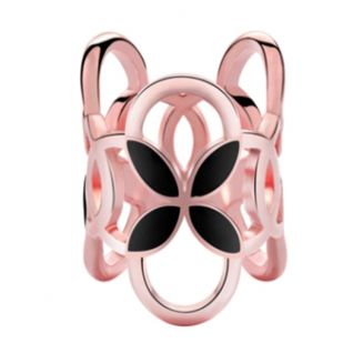 Fako Bijoux® - Sjaalklem - Tube - Zwart - 22x26mm - Rosé Goudkleurig