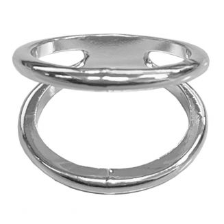 Fako Bijoux® - Sjaalklem - Dubbele Ring - Classic - 24x18x20mm - Zilverkleurig
