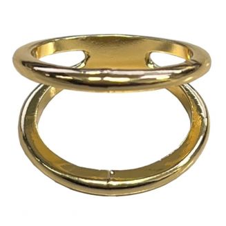 Fako Bijoux® - Sjaalklem - Dubbele Ring - Classic - 24x18x20mm - Goudkleurig