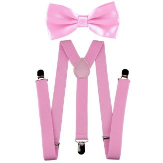 Fako Fashion® - Bretels Met Vlinderstrik - Effen - 100cm - Roze