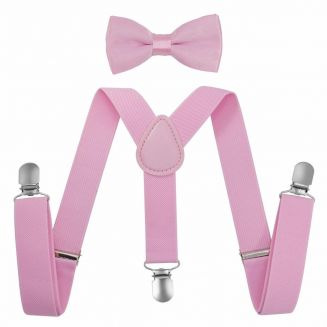 Fako Fashion® - Kinder Bretels Met Vlinderstrik - 65cm - Roze