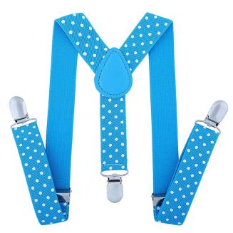 Fako Fashion® - Kinder Bretels - Stippen - 65cm - Lichtblauw