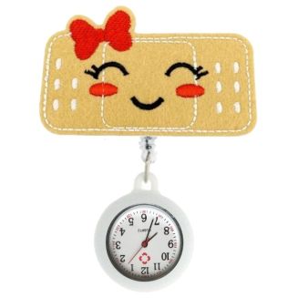 Fako - Verpleegstershorloge - Roller Pleister - Emoji Strikje Rood - Wit