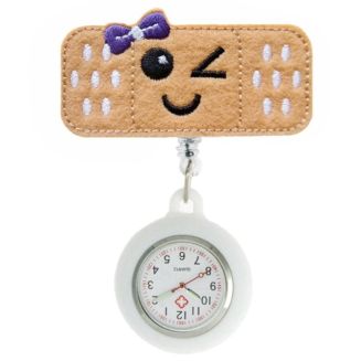 Fako - Verpleegstershorloge - Roller Pleister - Emoji Strikje Paars - Wit
