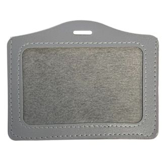 Fako Bijoux - Badgehouder - PU Leder - Horizontaal - Grijs