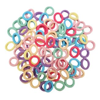 Fako Fashion - Haarelastiekjes Soft - Ø 23mm - 5mm Dik - 100 Stuks - Soft Mix