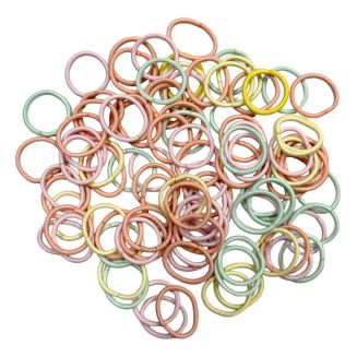 Fako Fashion - Haarelastiekjes Mini - Ø 25mm - 2mm Dik - 100 Stuks - Pastel Mix