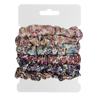 Fako Fashion - Haarelastiek - Scrunchie - Haarwokkel - Haarband - Flower Power - 6 Stuks