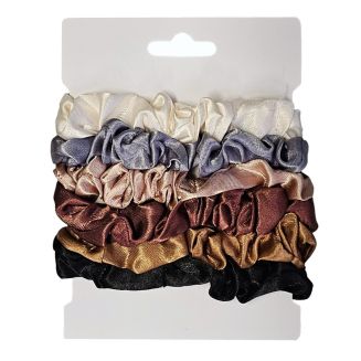Fako Fashion - Haarelastiek - Scrunchie - Haarwokkel - Haarband - Soft & Silk - 6 Stuks
