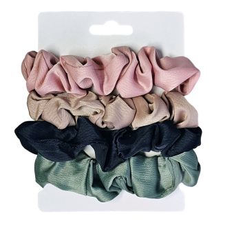 Fako Fashion - Haarelastiek - Scrunchie - Haarwokkel - Haarband - Soft & Silk - 4 Stuks