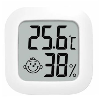 Fako Bijoux - Hygrometer - Weerstation - Luchtvochtigheidsmeter - Thermometer Voor Binnen - Incl. Batterij & Plakstrip - Wit