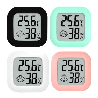 Fako Bijoux - Hygrometer - Weerstation - Luchtvochtigheidsmeter - Thermometer Voor Binnen - Incl. Batterij & Plakstrip - Set - 4 Stuks