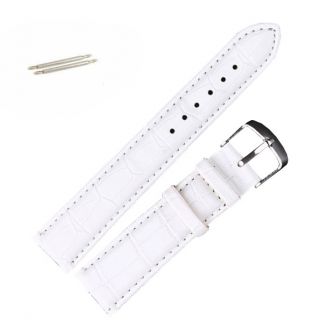 Fako® - Horlogebandje - Kunstleer - Croco - 20mm - Wit