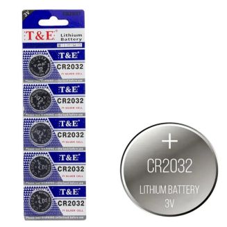 T&E - 5x CR2032 Lithium 210mAh 3V 20x3.2mm