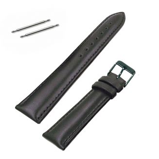 Fako® - Horlogebandje - Echt Leer - Soft - 18mm - Zwart