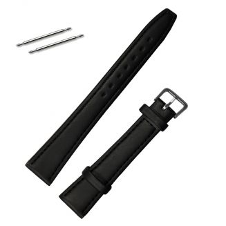 Fako® - Horlogebandje - Echt Leer - Small - 20mm - Zwart
