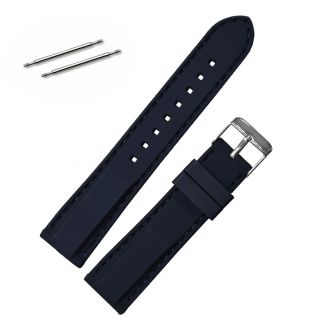 Fako® - Horlogebandje - Siliconen DLX - 20mm - Zwart