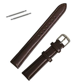 Fako® - Horlogebandje - Echt Leer - Super Soft - 14mm - Donkerbruin