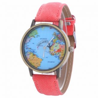Fako® - Horloge - Mini World - Vliegtuig - Rood