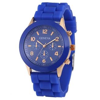 Fako® - Horloge - Geneva - Siliconen Candy - Donkerblauw