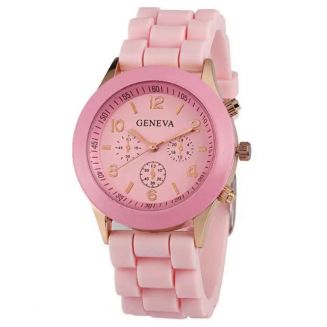 Fako® - Horloge - Geneva - Siliconen Candy - Roze
