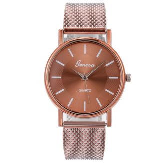 Fako® - Horloge - Geneva - Mesh Look - Bruin