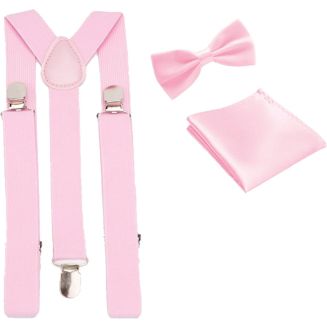 Merkloos - Bretels Inclusief Vlinderstrik En Pochette - Roze