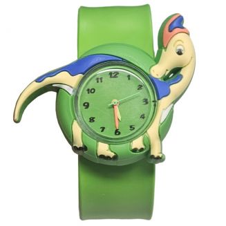 Fako® - Kinderhorloge - Slap On Mini - Dinosaurus - Groen Klokje