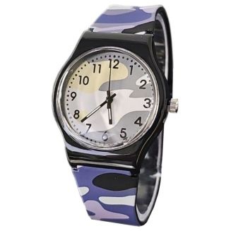 Fako® - Kinderhorloge - Camouflage Army - Grijs