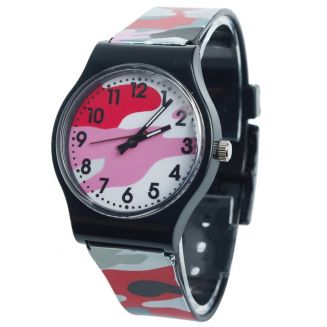 Fako® - Kinderhorloge - Camouflage Army - Rood