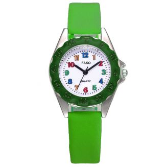 Fako® - Kinderhorloge - Regenboog - Ø 32mm - Groen