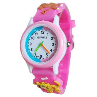 Fako® - Kinderhorloge - 3D - Puppy - Roze