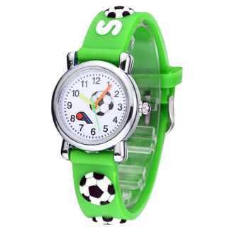 Fako® - Kinderhorloge - 3D - Voetbal - Groen