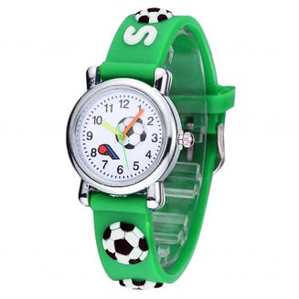 Fako® - Kinderhorloge - 3D - Voetbal - Groen
