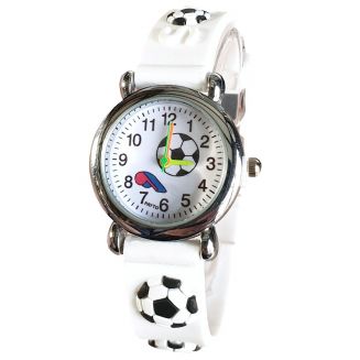 Fako® - Kinderhorloge - 3D - Voetbal - Wit