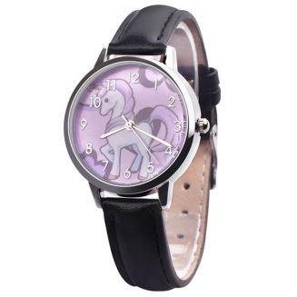 Fako® - Kinderhorloge - Eenhoorn - Unicorn - Zwart