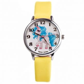 Fako® - Kinderhorloge - Eenhoorn - Unicorn - Soft - Geel