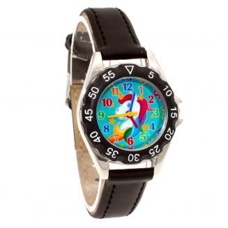 Fako® - Kinderhorloge - Eenhoorn - Unicorn - Regenboog - Zwart