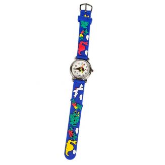 Fako® - Kinderhorloge - 3D - Dinosaurus - Deino - Donkerblauw
