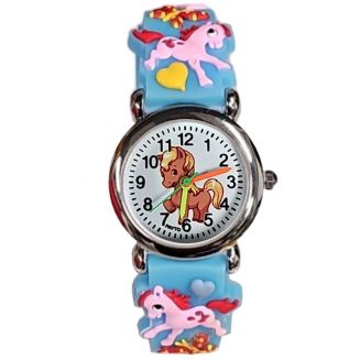 Fako® - Kinderhorloge - 3D - Eenhoorn Bubbles – Lichtblauw