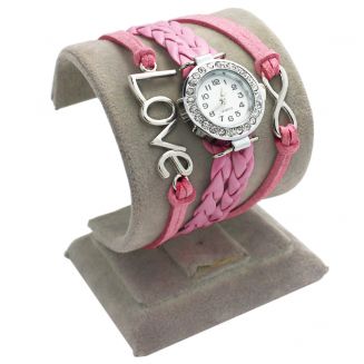 Fako® - Armband Horloge - Multi Infinity Love - Roze
