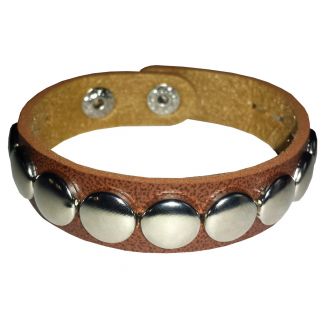 Fako Bijoux® - Armband - Studs - Rond - Bruin