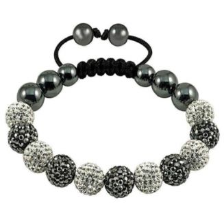 Fako Bijoux® - Armband - Disco Dots - Deluxe - Grijs/Wit