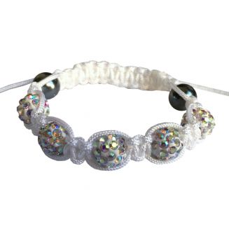Fako Bijoux® - Armband - Disco Dots Kids - Wit MC