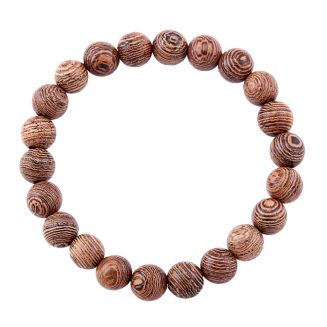 Fako Bijoux® - Kralen Armband - Sandelhout - Natural - 8mm