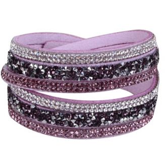 Fako Bijoux® - Wikkelarmband - Deluxe - Lila Paars