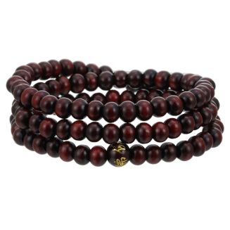Fako Bijoux® - Buddha Armband - Sandelhout - Classic - 6mm - Roodbruin